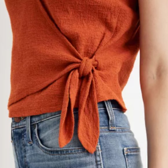 Madewell Texture & Thread Wrap-Tie Top - Picture 3 of 7